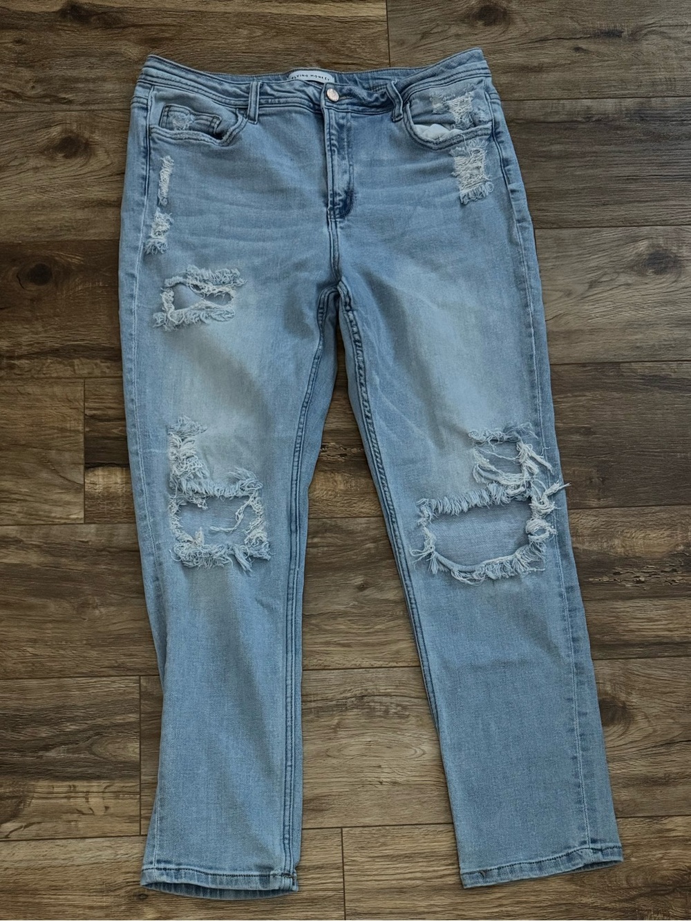 Flying Monkey Light Blue Distressed Skinny Jeans